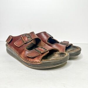 Birkenstock Nebraska Brown Leather Slingback Sandals Size 10 Men’s